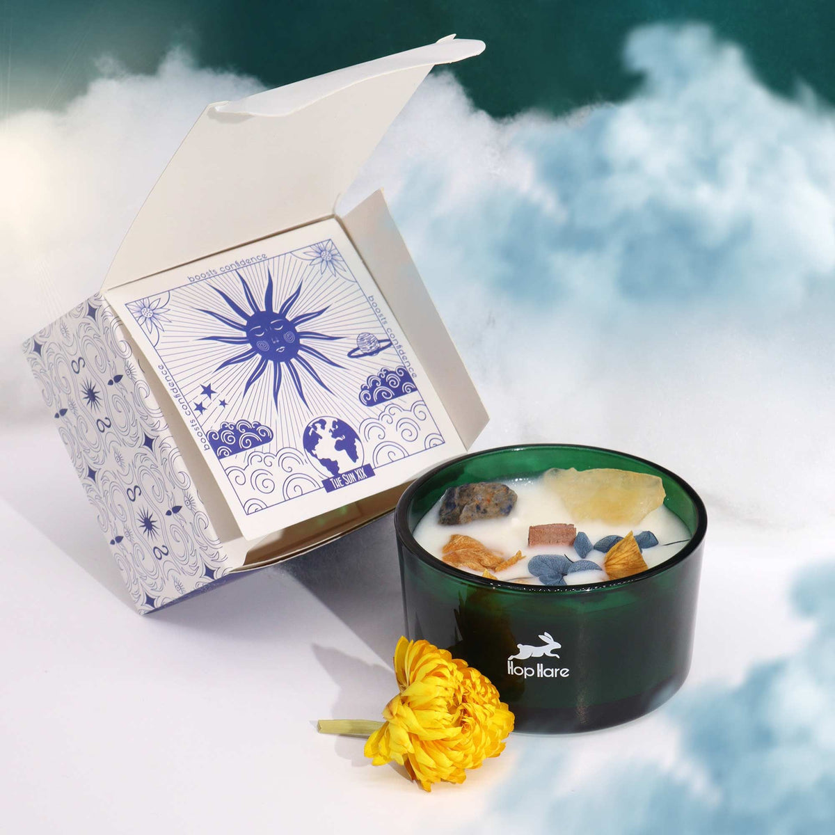 Bougie solaire aux cristaux – The Sun